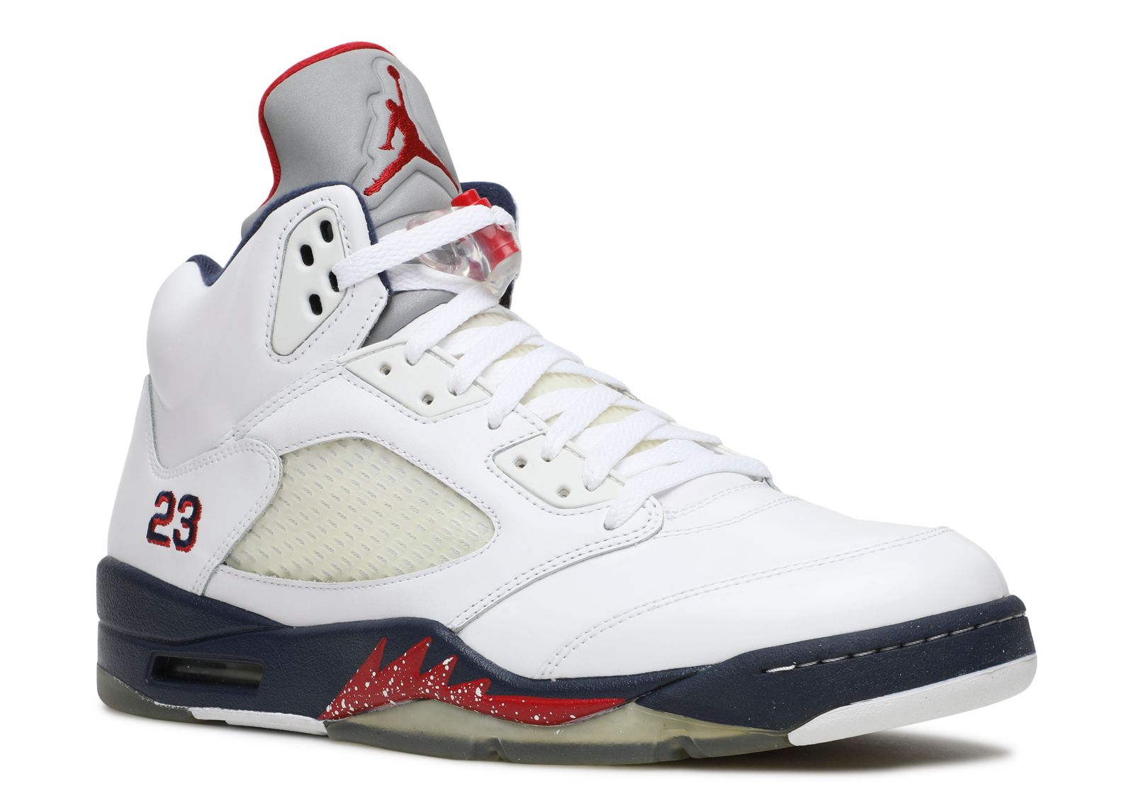 red white and blue jordan 5