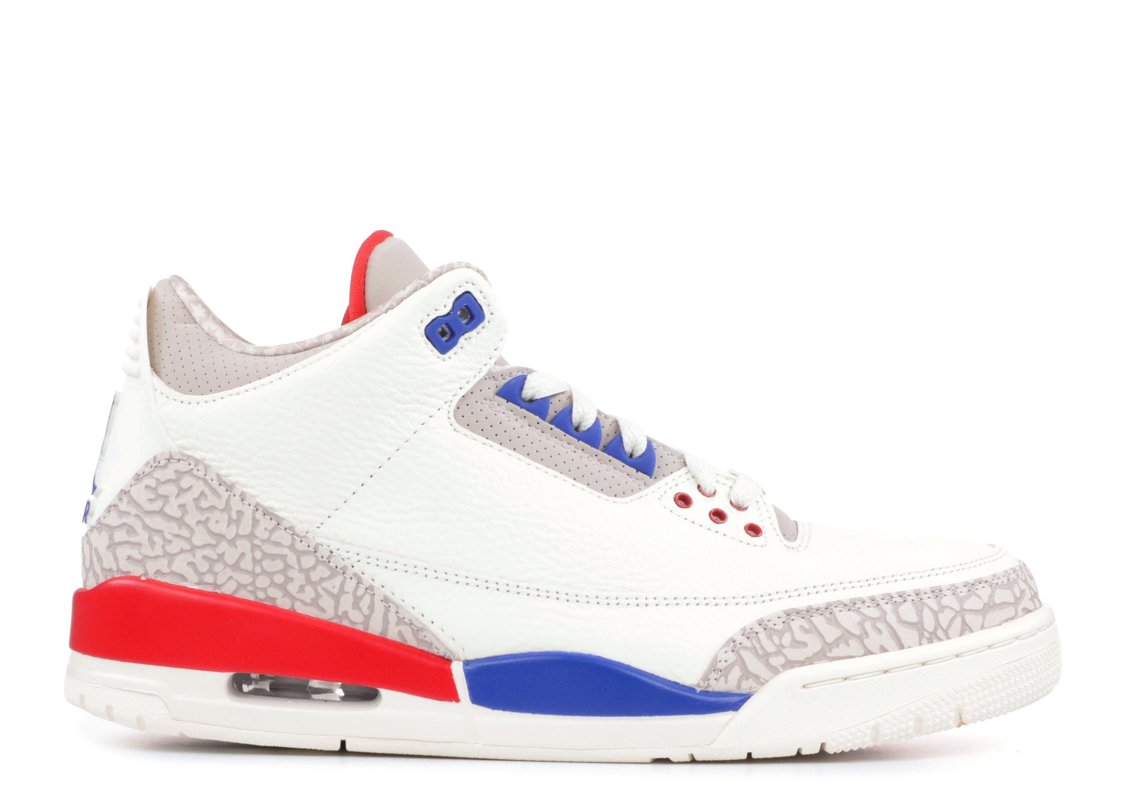 red white and blue jordans 3